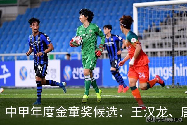 中甲年度金童奖候选：王汉龙、唐瑞、苏宇亮、肇宸惟等入选